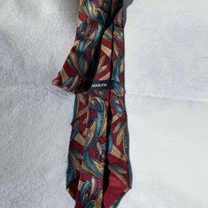 VINTAGE Adolfo Patterned Necktie